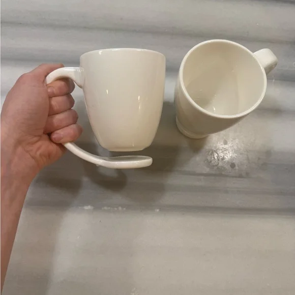 Floating Mug Set of 2 - White Ceramic Mugs - Picture 5 of 7